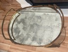 Vintage Tea Cart Bar Tea Serving Cart French Style Gold Glass Mirror Scroll Work