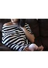 Itzy Ritzy Mom Boss 4in1 Nursing Cover - Black white Stripe Car Seat Cover Used