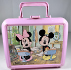 Vintage Mickey And Minnie Mouse Lunch Box And Thermos Pink 1980 s Walt Disney Co
