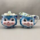 Vintage Lefton 1508 Miss Priss Kitty Cat Anthropomorphic Sugar   Creamer Set