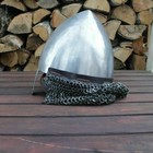 Medieval Armor Chain Mail Steel Viking Nasal Helmet Hand-forged Battle Ready