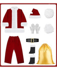 Men s Deluxe Santa Claus Costume 9-pc Christmas Adult Santa Suit Outfit