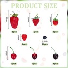 60 Pcs Artificial Fake Fruit Strawberry Blueberries Cherries Props Home Decor