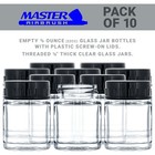 10pk Airbrush 3 4oz Glass Jar Bottles With Plastic Lids  Store Paint Siphon Feed