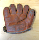 Vintage 1940s Hutch Leather Baseball Glove Split Finger Mitt Gene Thompson