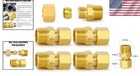 Brass Compression Tube Fitting 1 2 Inch Npt Union Connectors 5 Pack