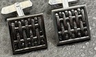 Vintage Swank Sterling Silver Basketweave Woven Men s Cufflinks Square