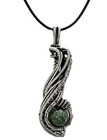 Seraphinite Necklace  Sterling Silver Wire Wrap   comet  Model
