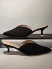Attico Black Pointed Toe Mule Heels 37 Us 7 Kitten Heel Made In Italy Luxury