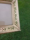 Vtg   Brass Metal Ornate Filigree Gold Frame 5x7 Picture Free Standing Frame 