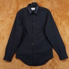 Calvin Klein Dress Shirt Size 14 14 5 34 35 Black Tuxedo Collar Slim Fit Stretch