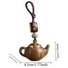 Exquisitely Sandalwood Handcarved Mini Teapot Keychain Amulet Auspicious Pendant