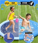 Water Sprinkler Pool Fountain Play Mat 67 Inch Kids   Dogs Non-slip Splash Pad
