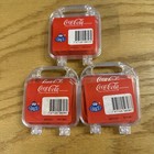 Lot Of 3 Vintage Coca-cola Jewelry Collection Pins In Plastic Cases