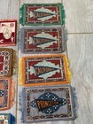 Lot Of Antique 1910s Felt Silk Tobacco Rugs 17 In Total Great Condition 