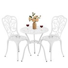 3 Piece Cast Aluminum Bistro Set Outdoor Patio Table Chairs Garden
