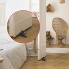 Cast Iron Cute Dog Door Stop - Heavy Duty Rustic Door Stopper Avoid Drilling    
