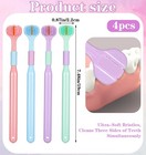 4 Pcs 3 Sided Toothbrush Adult  Soft Bristles Three Sided Toothbrush  360   Te   