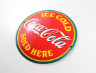 Vintage Coca Cola Ice Cold Porcelain Metal Sign 4-3 4  Soft Drink Beverages Cans