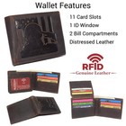 Marshal Men s Vintage Genuine Leather Rfid Wallet With Military Tribute   
