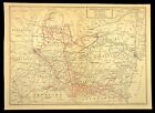 Chesapeake And Ohio Railway Map C o Railroad System Vintage Original Antique