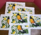 Sb Linen Placemats Set Of 6 Oriole Flowers