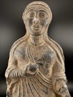 Ancient Stone Carved Queen  Near Eastern Intercultural Statue Era 300 Bc