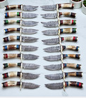 Custom Handforged Damascus Steel Knife Handle Made Of Stag antler   lot Of 20 