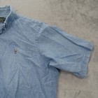 Vintage Polo Country Ralph Lauren Shirt Mens Medium Blue Denim Short Sleeve