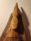 Vintage Hand Carved Wood African Crocodile Protection Mask Made In Ghana