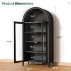 Arched Display Cabinet With Tempered Glass Doors Heavy Duty 5 Tier Curio Cabinet
