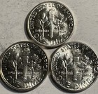1953 P D S Roosevelt Dime Pds Year Set Choice Brilliant Uncirculated Bu 90  Ag