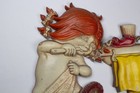Sexton 1974 Girl Bathroom Metal Wall Decor 10  Hanging Vintage Brushing Teeth