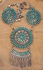 Zuni Libert Peyketewa Turquoise Sterling Needlepoint Dreamcatcher 19  Necklace