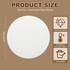 200 Pcs Parchment Paper Baking Sheets Rounds  9 5  Non Stick Paper  White