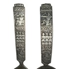 Konge Tinn Norwegian Pewter Salad Serving Set Of 2 Viking   Vintage