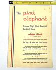 Vintage 1940s Restaurant Menu Kansas City The Pink Elephant Hotel Bar 