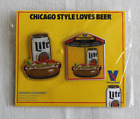 Pair Of Miller Lite Vienna Beef Chicago Style Promo Pins New