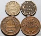 1864 1876 1895 1941 Peru 1   2 Centavos Radiant Sun 4 Coins  25061705r 