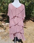         slny Pink Tinsel Tiered Ruffle Dress Size 12    Nye Winter Wedding