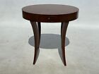 Vintage Baker Saber Leg Oval Mahogany Side Table