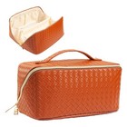 Travel Cosmetic Bag Large Makeup Bag Women Portable Pu Leather Toiletry Bags