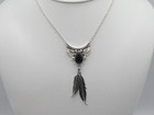 Native American Navajo Indian Elaine Sam Sterling Silver Onyx Stone Necklace