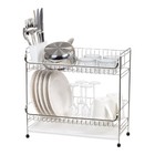White Iris Slim 2-tier Dish Drainer With Rotatable Drain Spout