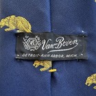 Men s Standard classic Tie Blue With Gold Bear Animal Print Pattern One Size