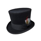 Victorian Style 100  Wool Felt Top Hat - 6  Tall Gentlemen s Magic Hat