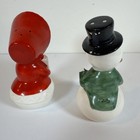 Vintage 1950s Lefton Mr    Mrs  Snowman Salt   Pepper Shakers Christmas Japan