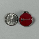 Fire Department Lieutenant Single Bugle Red Enamel Collar Insignia Pin Pinback