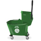 33 Quart Commercial Mop Bucket With Side Press Wringer  Green