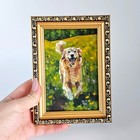 Custom Pet Portrait From Photo Original Oil Painting Dog 4x6 Framed
